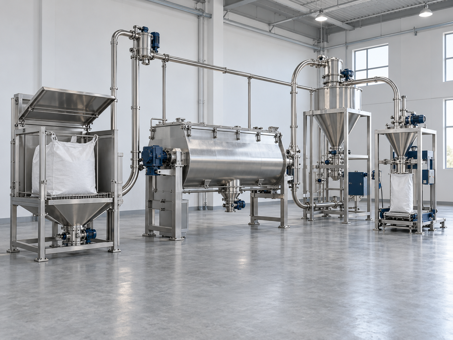Powder Mixing Line — conceptual equipment illustration